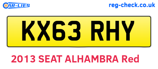 KX63RHY are the vehicle registration plates.