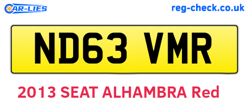 ND63VMR are the vehicle registration plates.