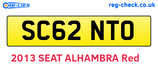 SC62NTO are the vehicle registration plates.