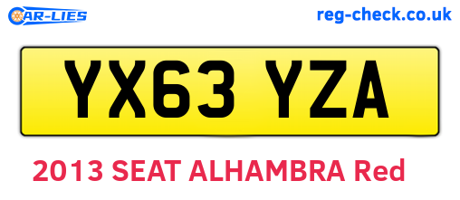 YX63YZA are the vehicle registration plates.