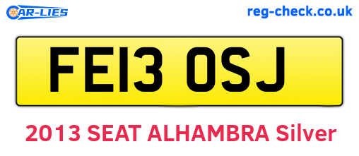 FE13OSJ are the vehicle registration plates.