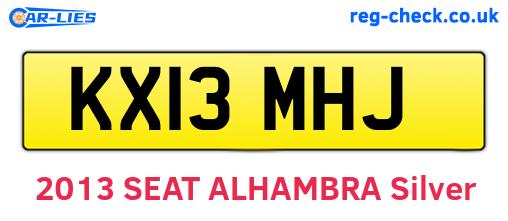 KX13MHJ are the vehicle registration plates.