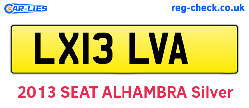 LX13LVA are the vehicle registration plates.