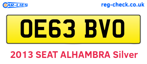 OE63BVO are the vehicle registration plates.