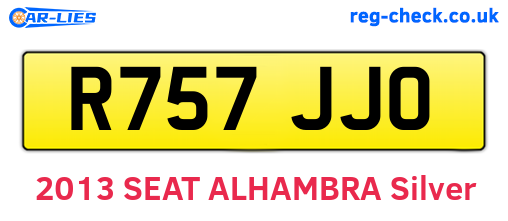 R757JJO are the vehicle registration plates.