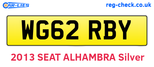 WG62RBY are the vehicle registration plates.