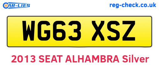 WG63XSZ are the vehicle registration plates.
