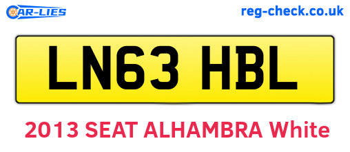 LN63HBL are the vehicle registration plates.