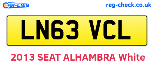 LN63VCL are the vehicle registration plates.