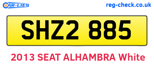 SHZ2885 are the vehicle registration plates.