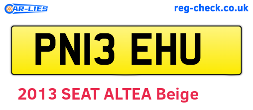 PN13EHU are the vehicle registration plates.