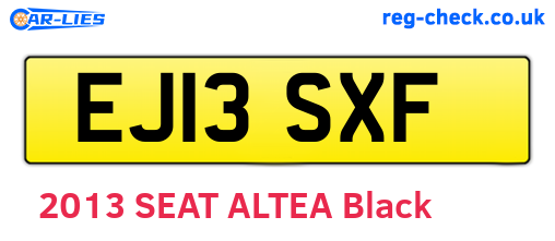 EJ13SXF are the vehicle registration plates.