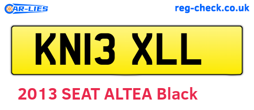 KN13XLL are the vehicle registration plates.
