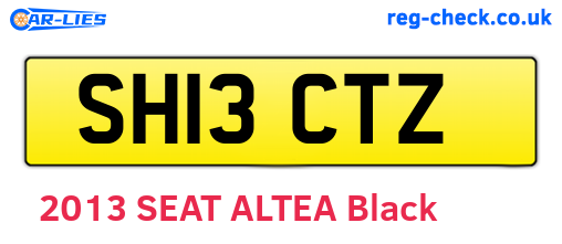 SH13CTZ are the vehicle registration plates.