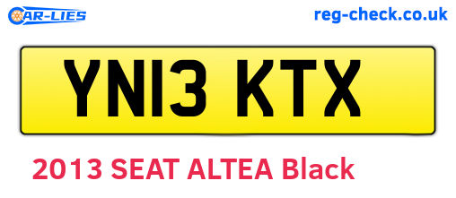 YN13KTX are the vehicle registration plates.