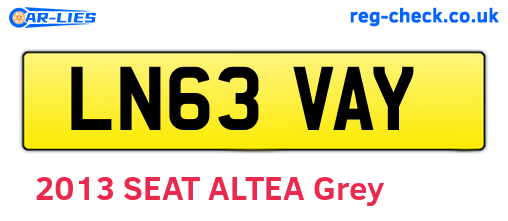 LN63VAY are the vehicle registration plates.