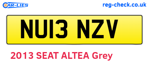 NU13NZV are the vehicle registration plates.