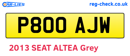 P800AJW are the vehicle registration plates.