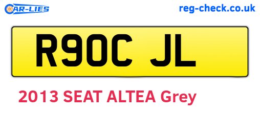 R90CJL are the vehicle registration plates.