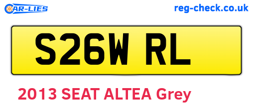 S26WRL are the vehicle registration plates.