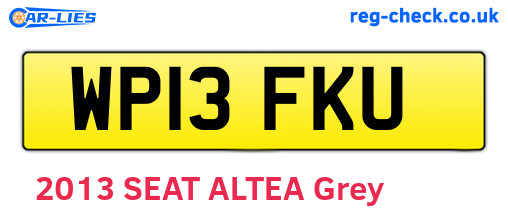 WP13FKU are the vehicle registration plates.