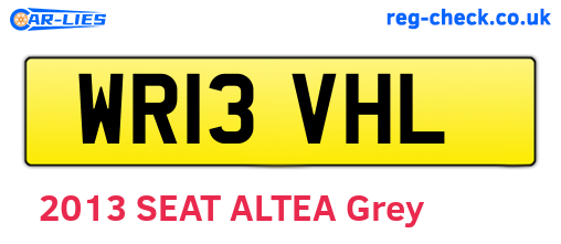 WR13VHL are the vehicle registration plates.