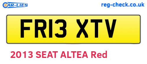 FR13XTV are the vehicle registration plates.