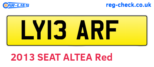 LY13ARF are the vehicle registration plates.
