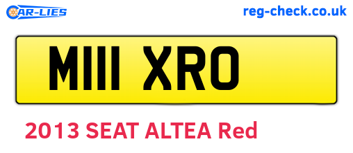 M111XRO are the vehicle registration plates.