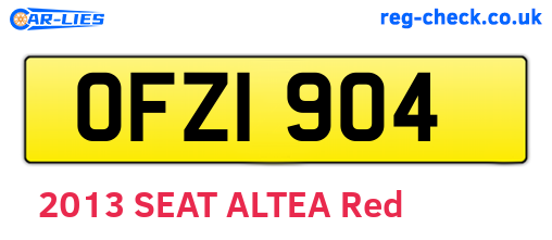 OFZ1904 are the vehicle registration plates.