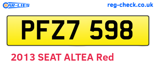 PFZ7598 are the vehicle registration plates.