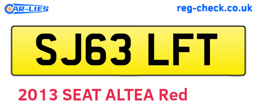 SJ63LFT are the vehicle registration plates.