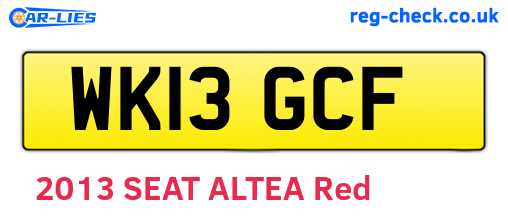 WK13GCF are the vehicle registration plates.