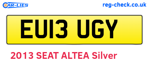 EU13UGY are the vehicle registration plates.