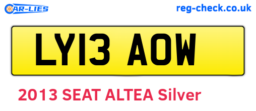 LY13AOW are the vehicle registration plates.