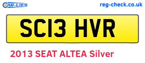 SC13HVR are the vehicle registration plates.