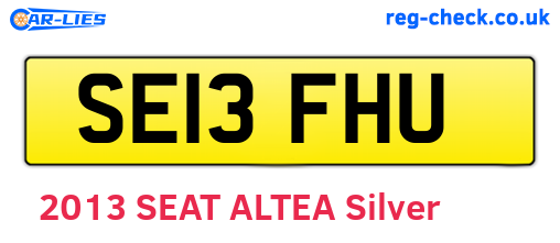 SE13FHU are the vehicle registration plates.