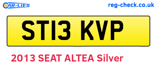 ST13KVP are the vehicle registration plates.