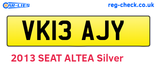 VK13AJY are the vehicle registration plates.