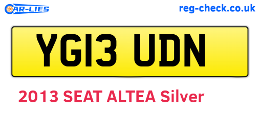 YG13UDN are the vehicle registration plates.