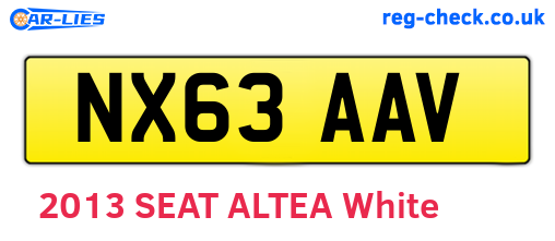 NX63AAV are the vehicle registration plates.