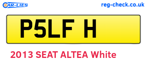 P5LFH are the vehicle registration plates.