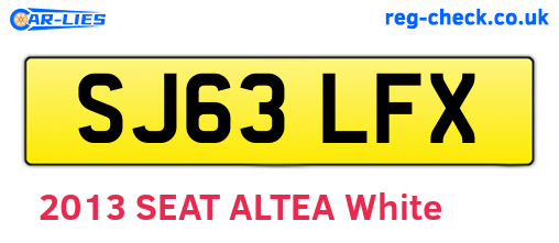 SJ63LFX are the vehicle registration plates.