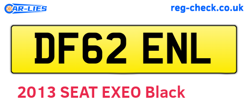 DF62ENL are the vehicle registration plates.