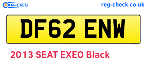 DF62ENW are the vehicle registration plates.
