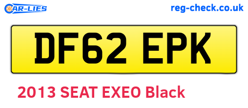 DF62EPK are the vehicle registration plates.