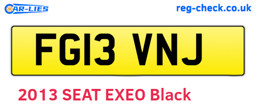 FG13VNJ are the vehicle registration plates.