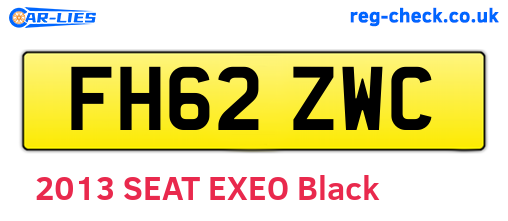 FH62ZWC are the vehicle registration plates.