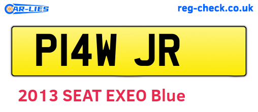 P14WJR are the vehicle registration plates.