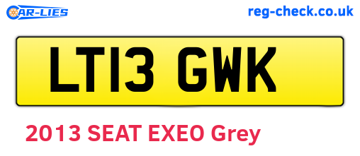 LT13GWK are the vehicle registration plates.